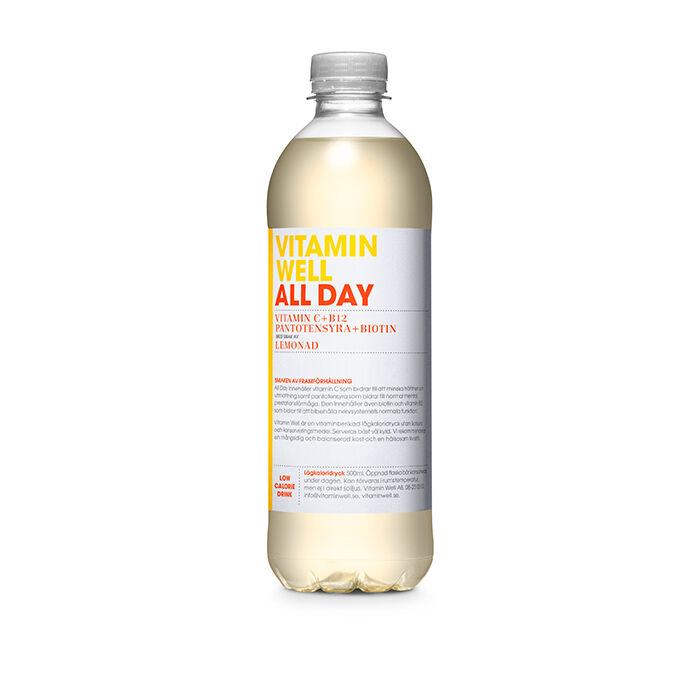12 x Vitamin Well Vitamindrik 500ml Lemonad