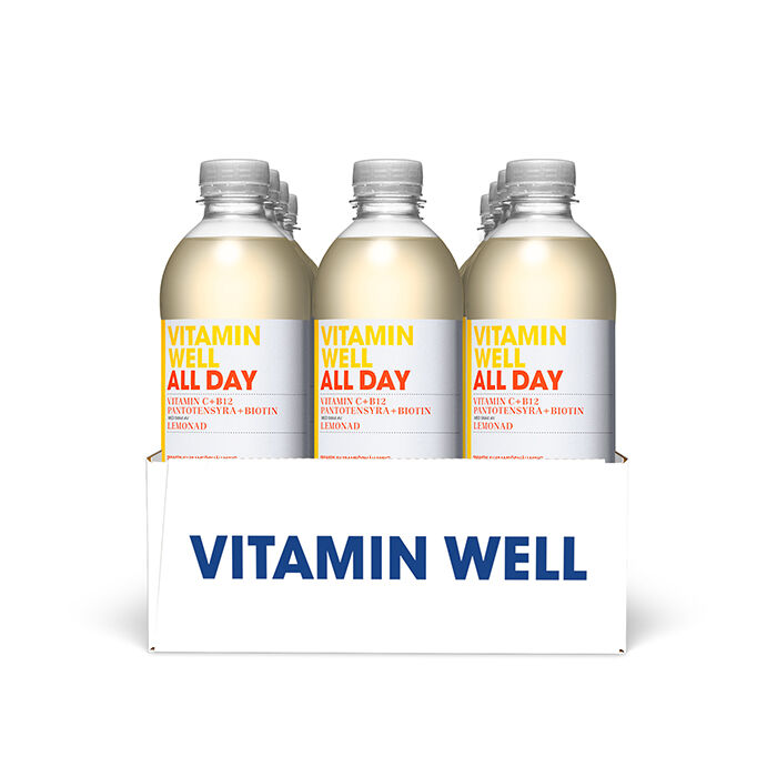 12 x Vitamin Well Vitamindrik 500ml Lemonad