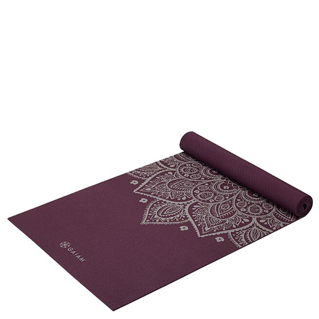 Gaiam Midnight Plum Sundial Flower Yoga Mat 5 mm