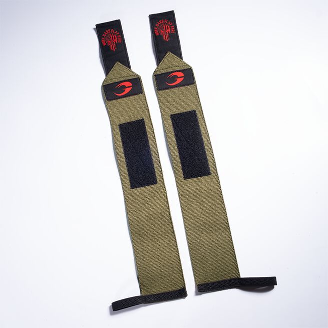 Hardcore Wrist Wraps 18 inch, Green/Red