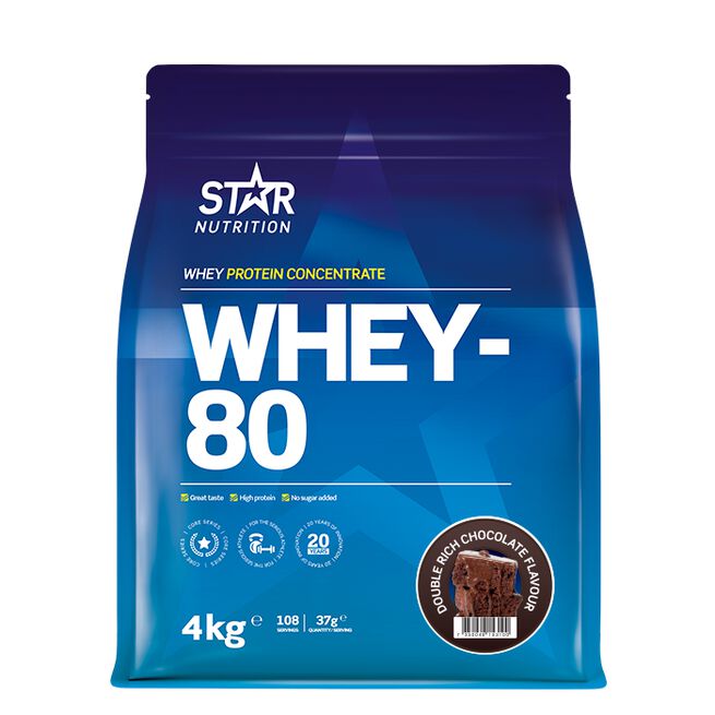 Whey-80 Valleprotein 4 kg Double Rich Chocolate