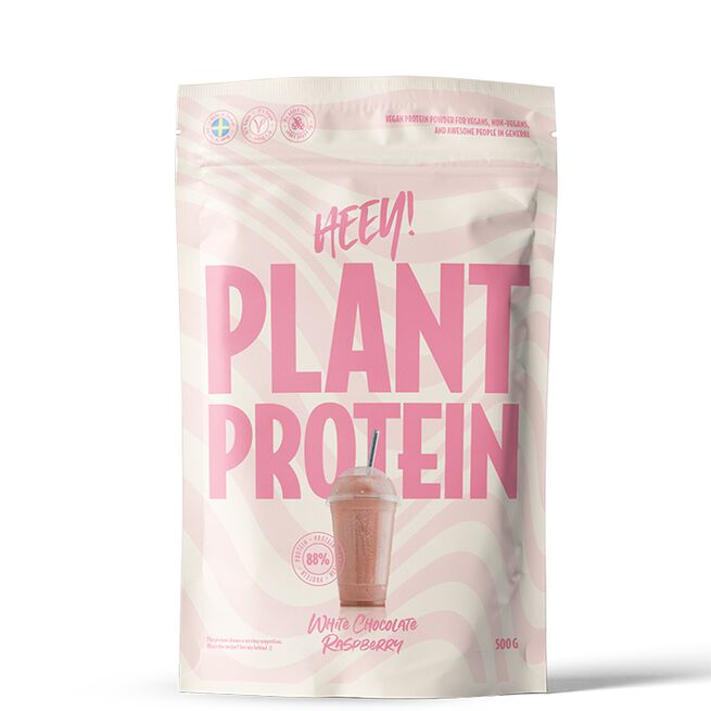 Vegansk protein 500 g Hvid Chokolade Hindbær