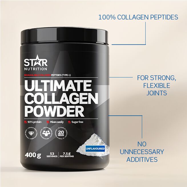 Ultimate Collagen Powder Collagen peptider 400 g Lemonade