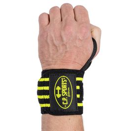 Wrist Wraps 30 cm, Black/Yellow  Håndledsbind 30 cm Sort-gul