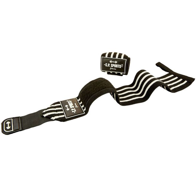 Strongman håndledsbind 50 cm Sort Hvid