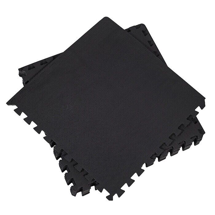 Gulvbetr&aelig;k Puslespil 61x61 cm Sort 6stk