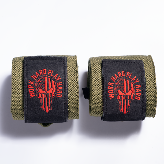 Hardcore Wrist Wraps 18 inch, Gr&oslash;n/R&oslash;d