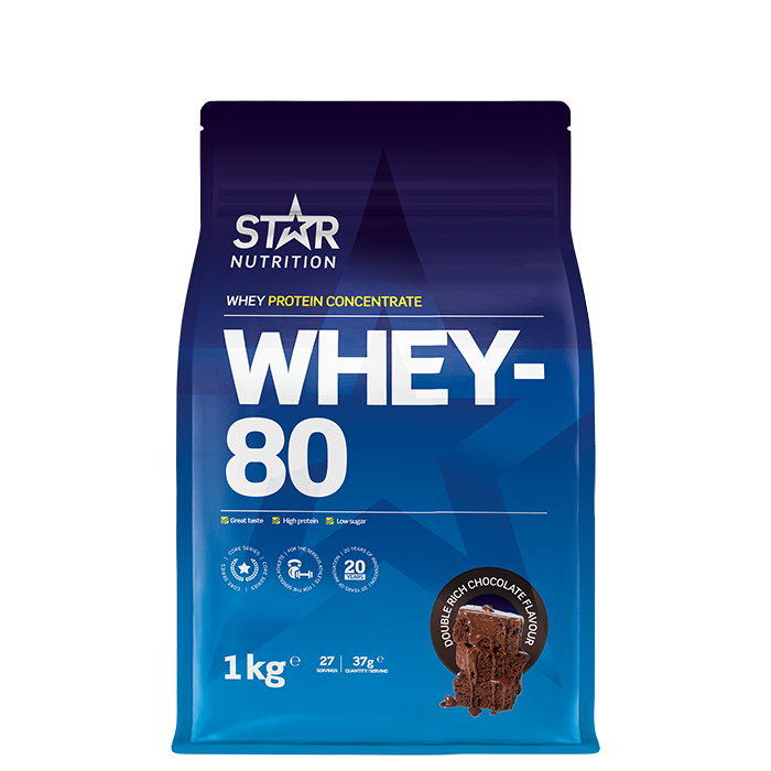 Whey-80 Valleprotein 1 kg Double Rich Chocolate