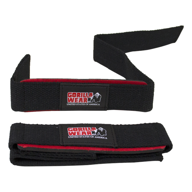 Polstrede Lifting Straps Sort/R&oslash;d