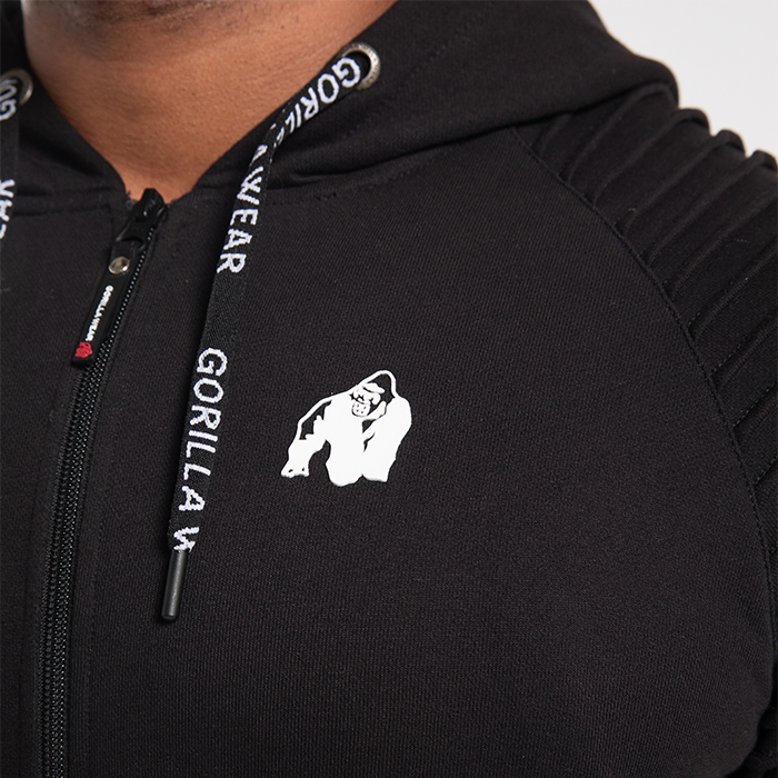 Georgia Hoodie med lynl&aring;s, Sort