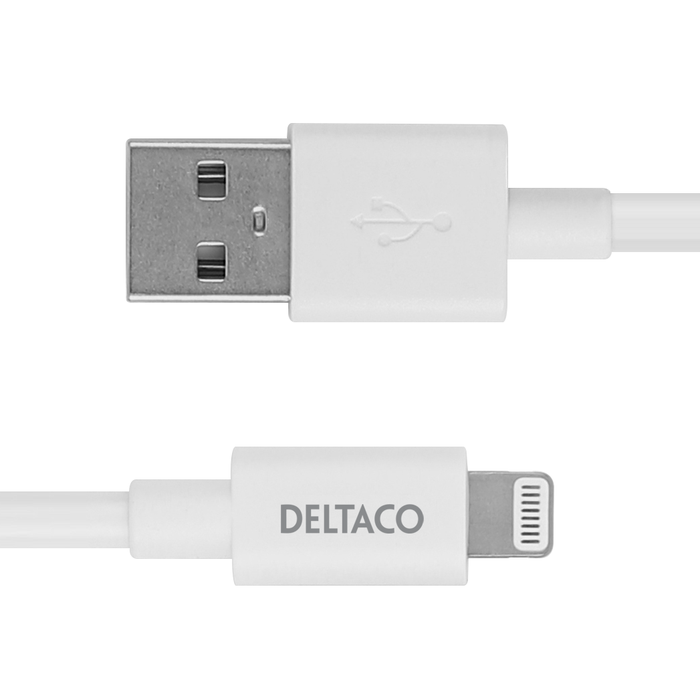 USB-A til Lightning Ladekabel 1 m Hvid