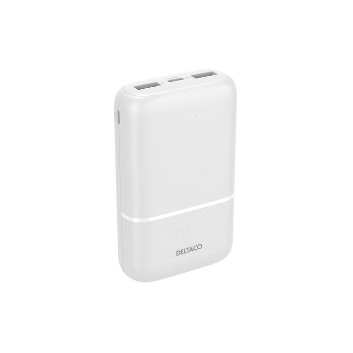 Power Bank 10000 mAh 2 x USB-A 1 x USB-C Hvid