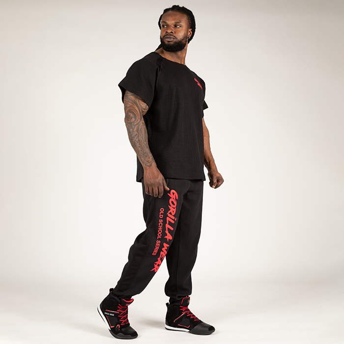 Augustine Old School Work Out Top, Black/Red