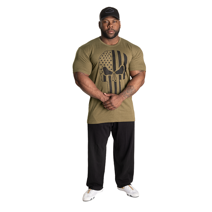 Skull Standard Tee, Army Green Melange