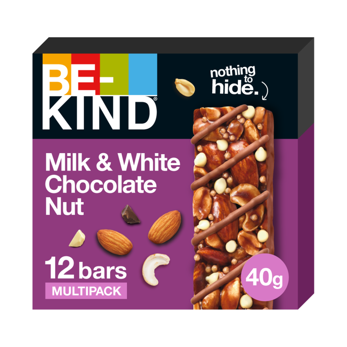 12 x BeKind Bar Milk & White Chocolate Nut 40 g Milk & White Chocolate Nut