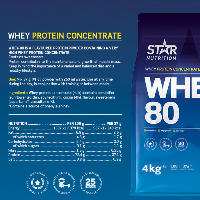 Whey-80 Valleprotein 4 kg double_rich_chocolate