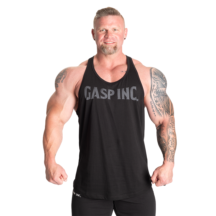 Essential T-Back Top, Sort/Gr&aring;