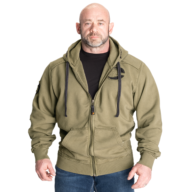 Pro Gym Hoodie Acid Wash Gr&oslash;n
